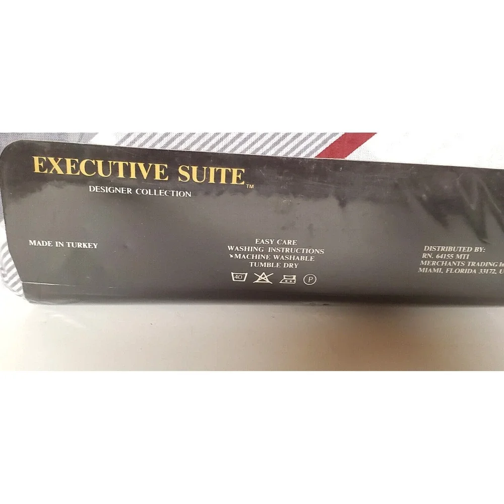Sheet Set Full Size Executive Suite Stripes 4 PCS New Old Stock Package End Open